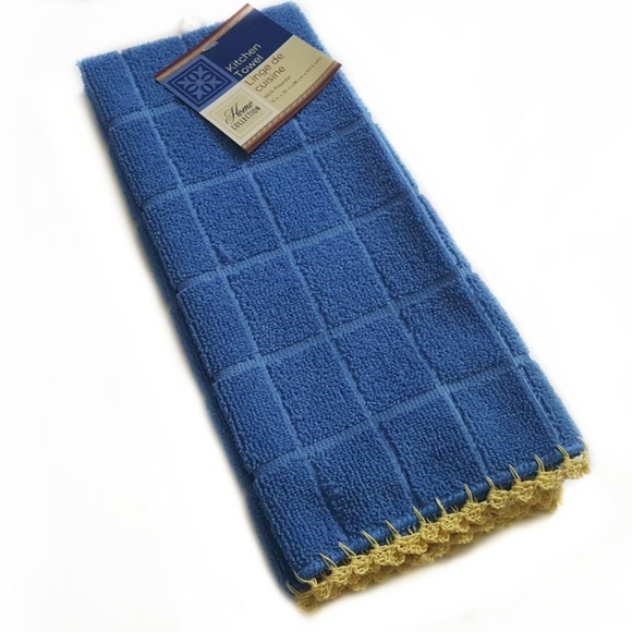 Blue & Yellow Kitchen Towel & Oven Mitt-Handmade - Picture 2 of 7